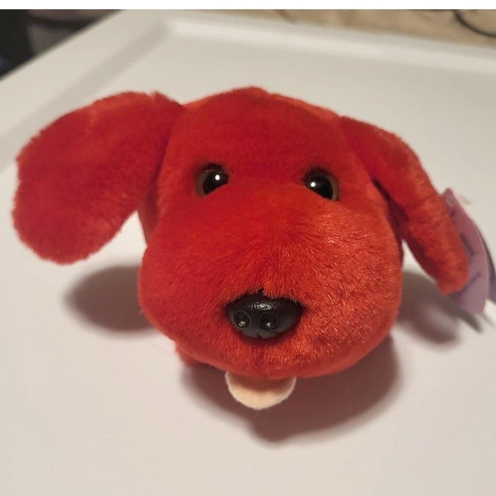 Vintage 1994 Swibco Puffkins Rupert the Red Dog Plush Toy NWT